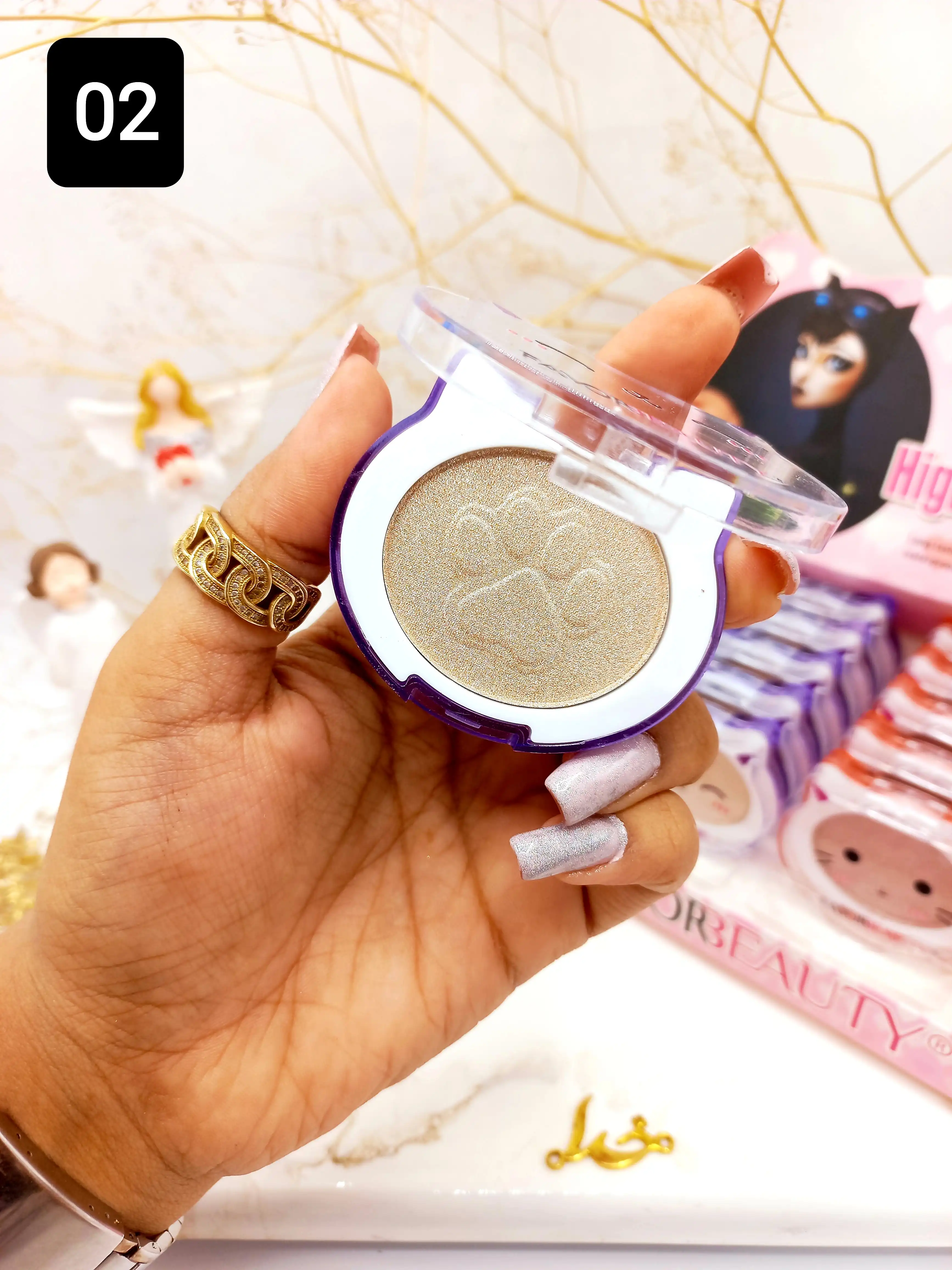 هایلایتر پرطرفدار فانتزی طرح گربه فاور بیوتی Favre Beauty کد 6663
