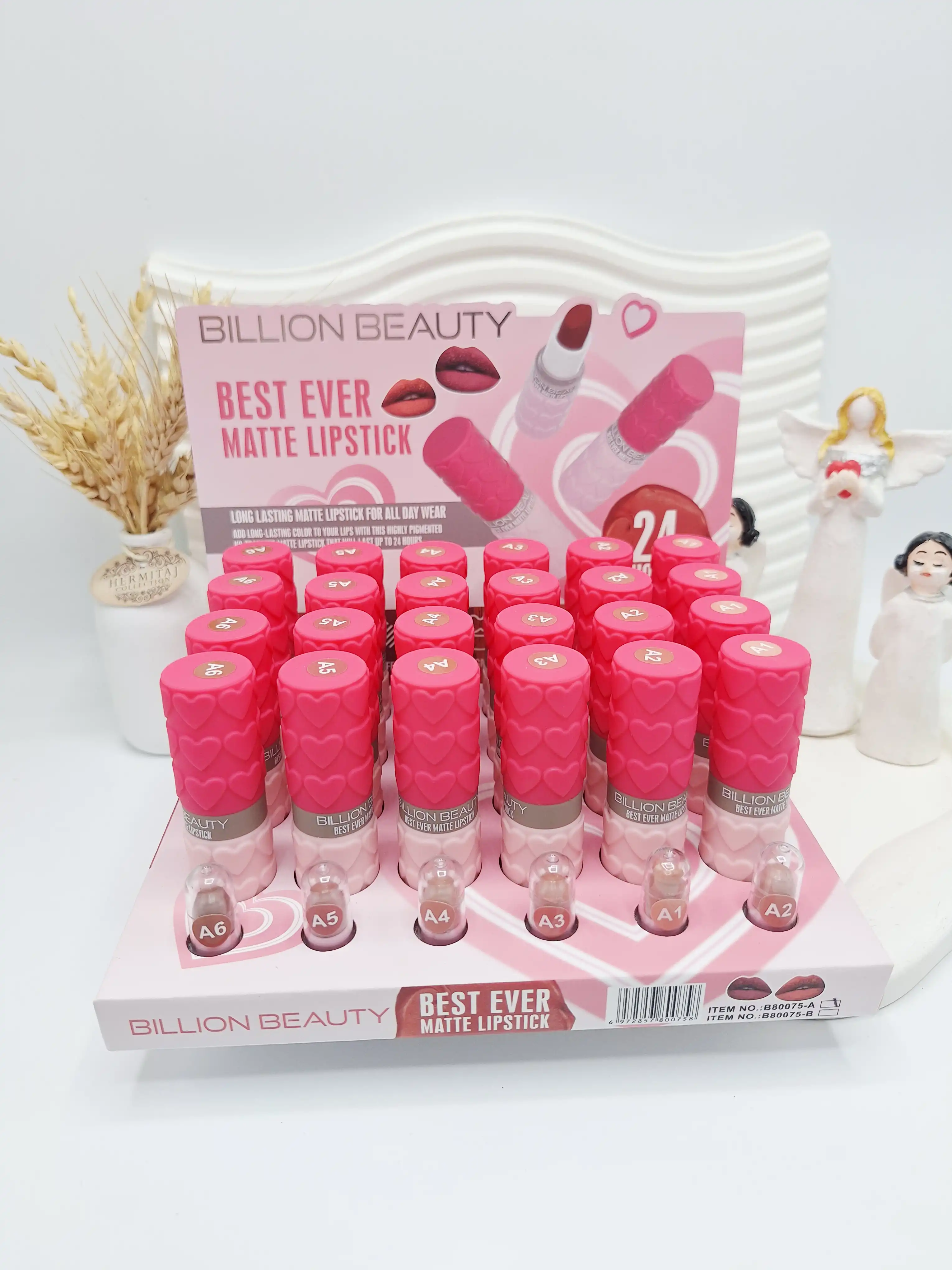رژلب تکی مات خوش‌رنگ و باکیفیت برند Billion Beauty کد 80075