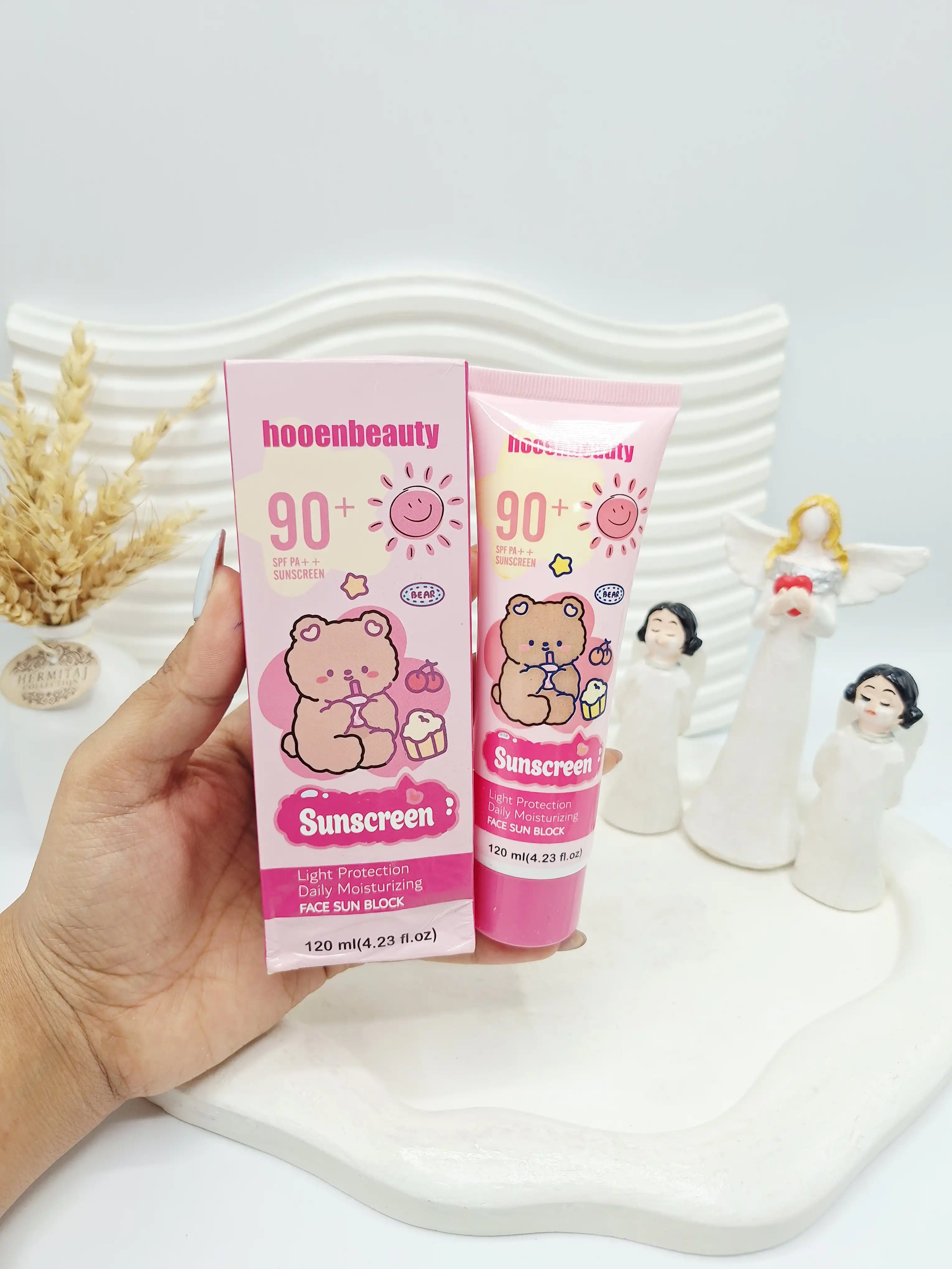 کرم ضدآفتاب SPF90 مرطوب‌ کننده هوون بیوتی خرس صورتی کد ۶۶۶۳